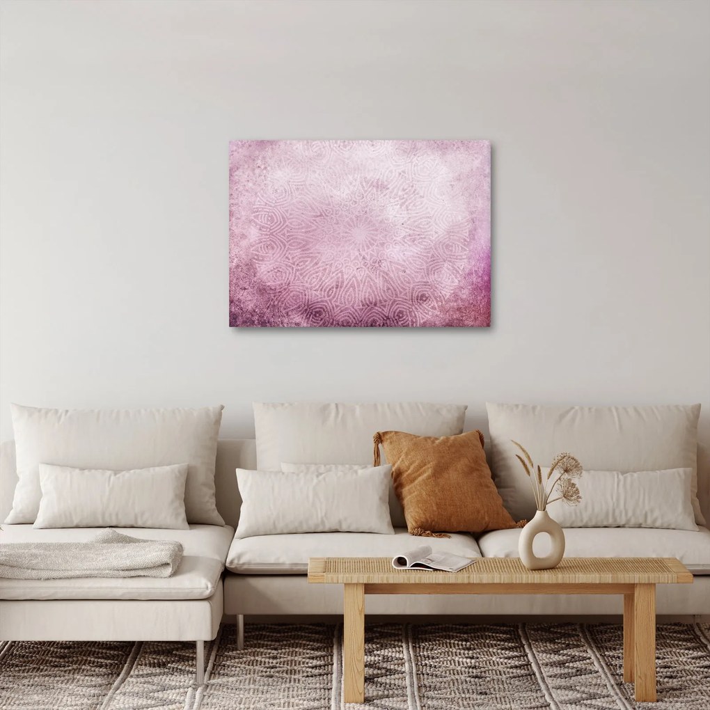 Kép - Mandala rózsaszín falon (70x50 cm)