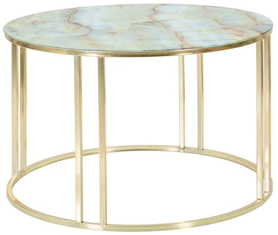 Sepa fehér és aranyszínű dohányzóasztal, ø 75 cm - Mauro Ferretti