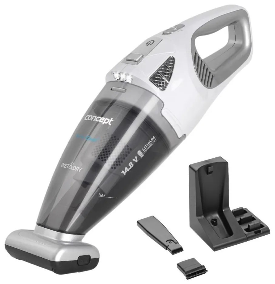 Concept VP4370 - WET & DRY kézi porszívó 90W/14,8V 2200 mAh fehér