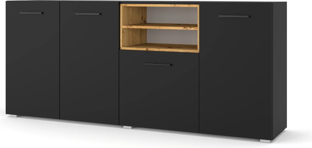 Komód Anette C 198 cm fekete tölgy artisan