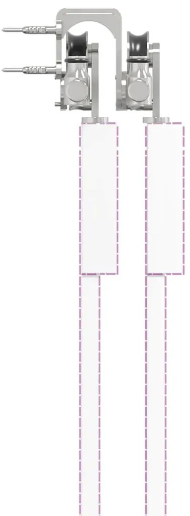 ezüstszínű rozsdamentes acél tolóajtó fémszerelék készlet 200cm