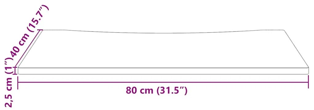 tömör fenyőfa asztallap 80 x 40 x 2,5 cm