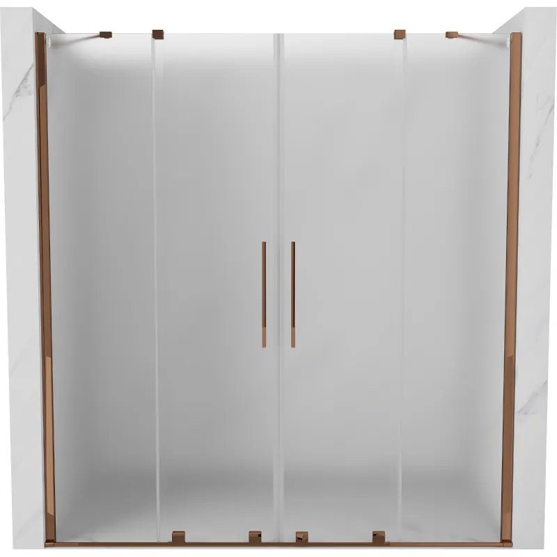Mexen Velar Duo, tolózuhanyajtó nyitáshoz 180 cm, 8 mm-es matt üveg, rózsaszín arany, 871-180-000-32-60