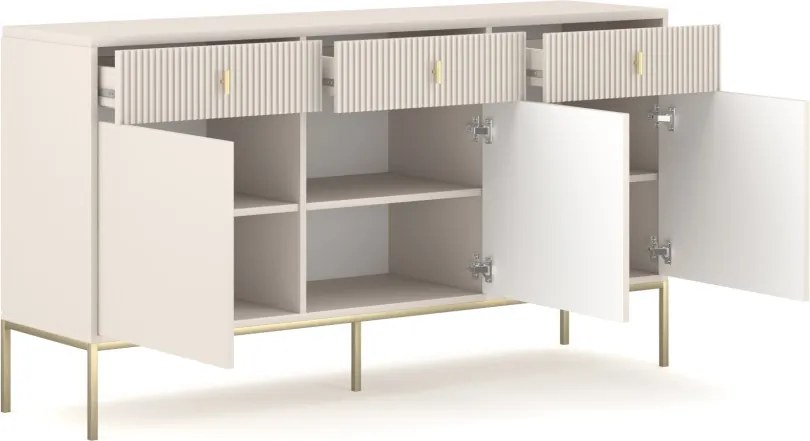 Komód MAGGIORE MA03 3 ajtó/3 fiók kasmír/arany