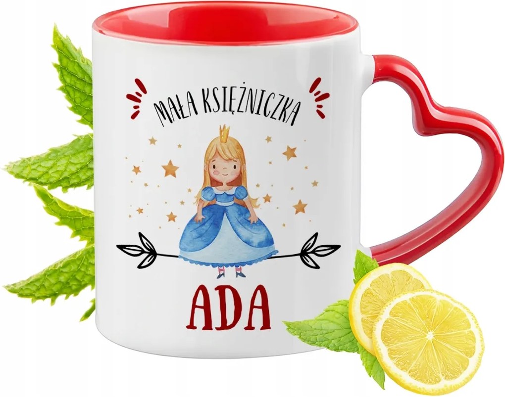 Piros bögre szív alakú füllel Ady-nak Ajándék