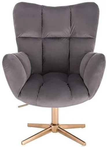 HR650CROSS Grafit modern velúr szék arany lábbal