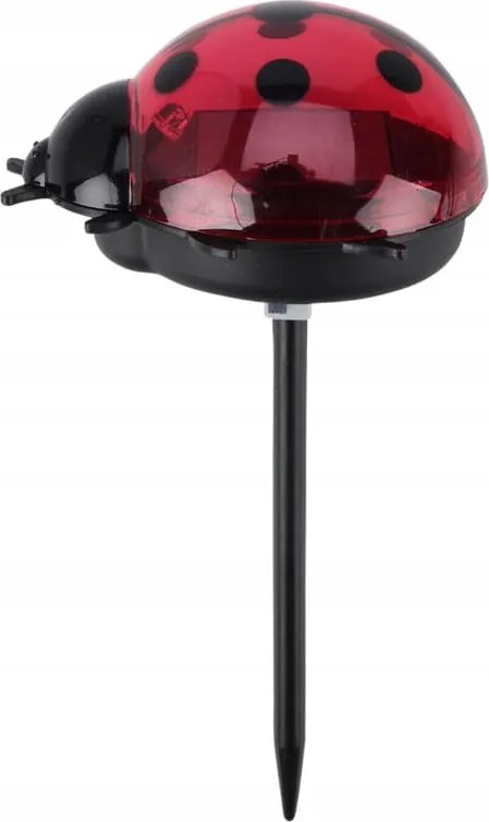 Napelemes katicabogár dekoráció világítással 14cm