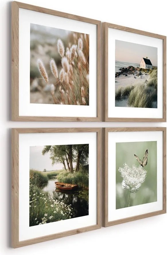 Nyomtatott keretezett kép szett 4 db-os 30x30 cm Subtle Nature – Styler