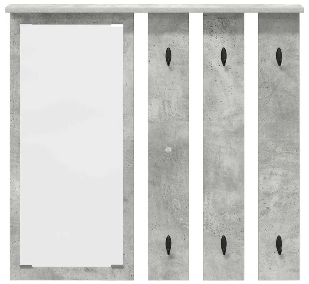 Fali Kabáthorog polcokkal Beton szürke 84 x 10 x 80 cm Faanyag