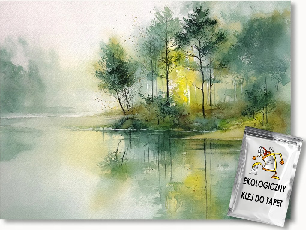 Fotótapéta Flizelina Tájkép Folyó Tó Erdő Fák Zöld 368x254 ragasztó