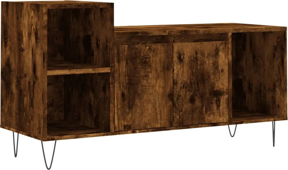 vidaXL füstös tölgy színű szerelt fa TV-szekrény 100x35x55 cm