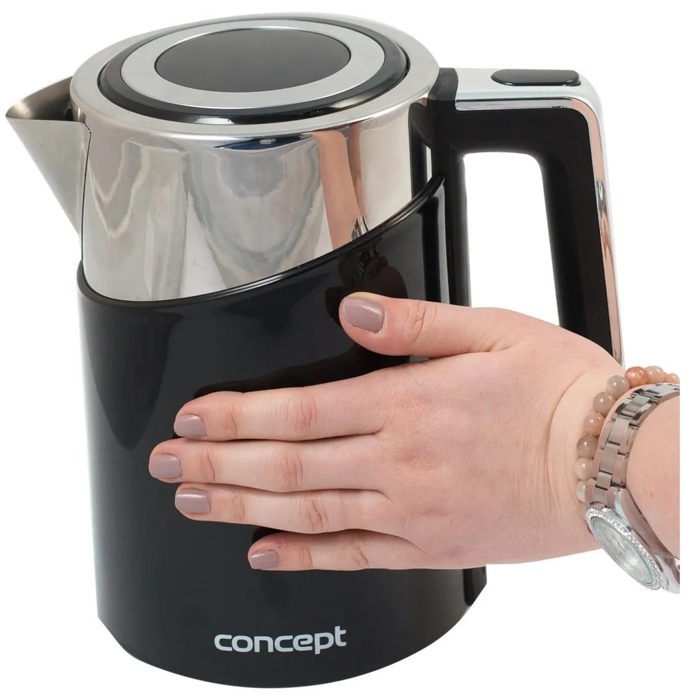 Concept RK3171 Cool Touch elektromos vízforraló hőszabályzóval 1,7 l, fekete