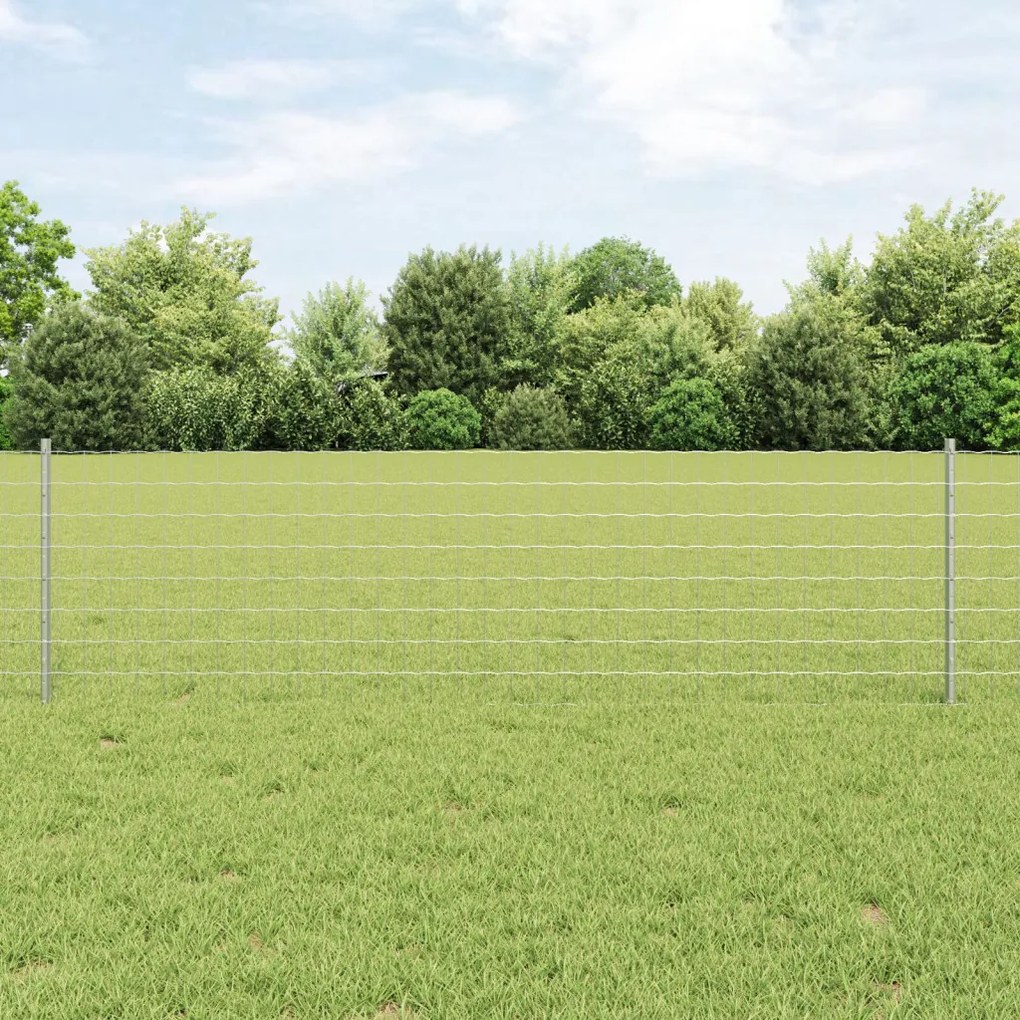 Kert Kerítés Készlet 2 db Horganyzott Acél 10 x 0.6 m Tartós