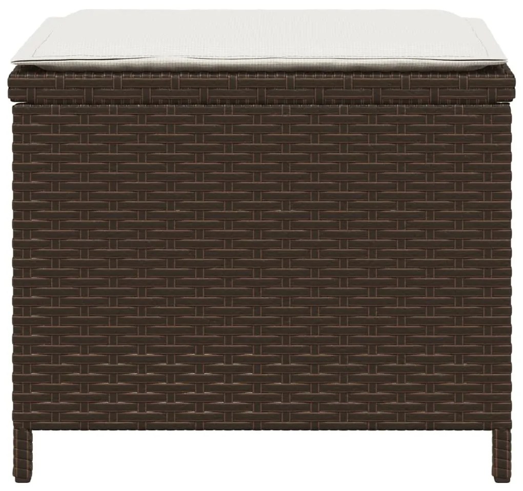 4 db barna polyrattan kerti szék párnával 40x40x35 cm