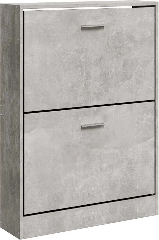 vidaXL betonszürke szerelt fa cipőszekrény 59 x 17 x 81 cm
