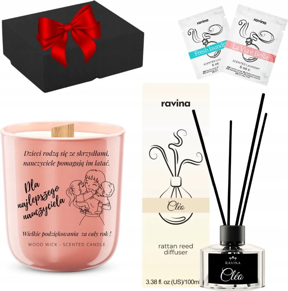 Ajándék Szett 4in1 Ajándék Doboz Tanár Gyertya Diffúzor Medál