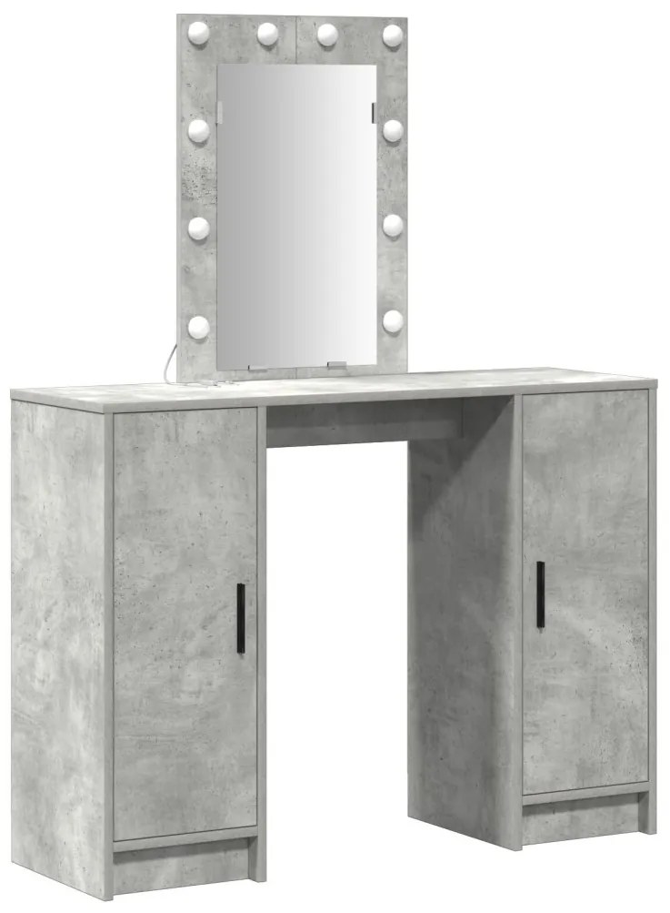 LED világítással ellátott sminktükör Beton Szürke 102x33x135 cm