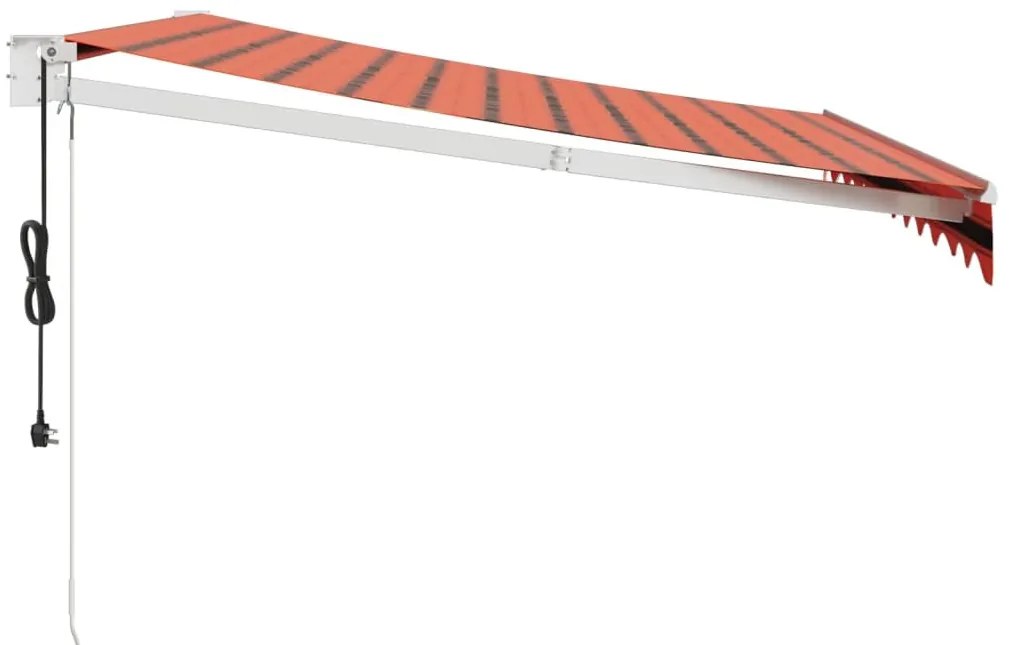narancssárga-barna automata behúzható napellenző 3 x 2,5 m