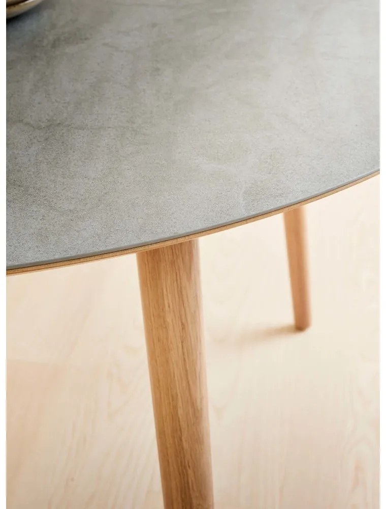 Kerek bővíthető étkezőasztal kerámia asztallappal és hosszabbító asztallappal ø 135 cm Meza – Hammel Furniture