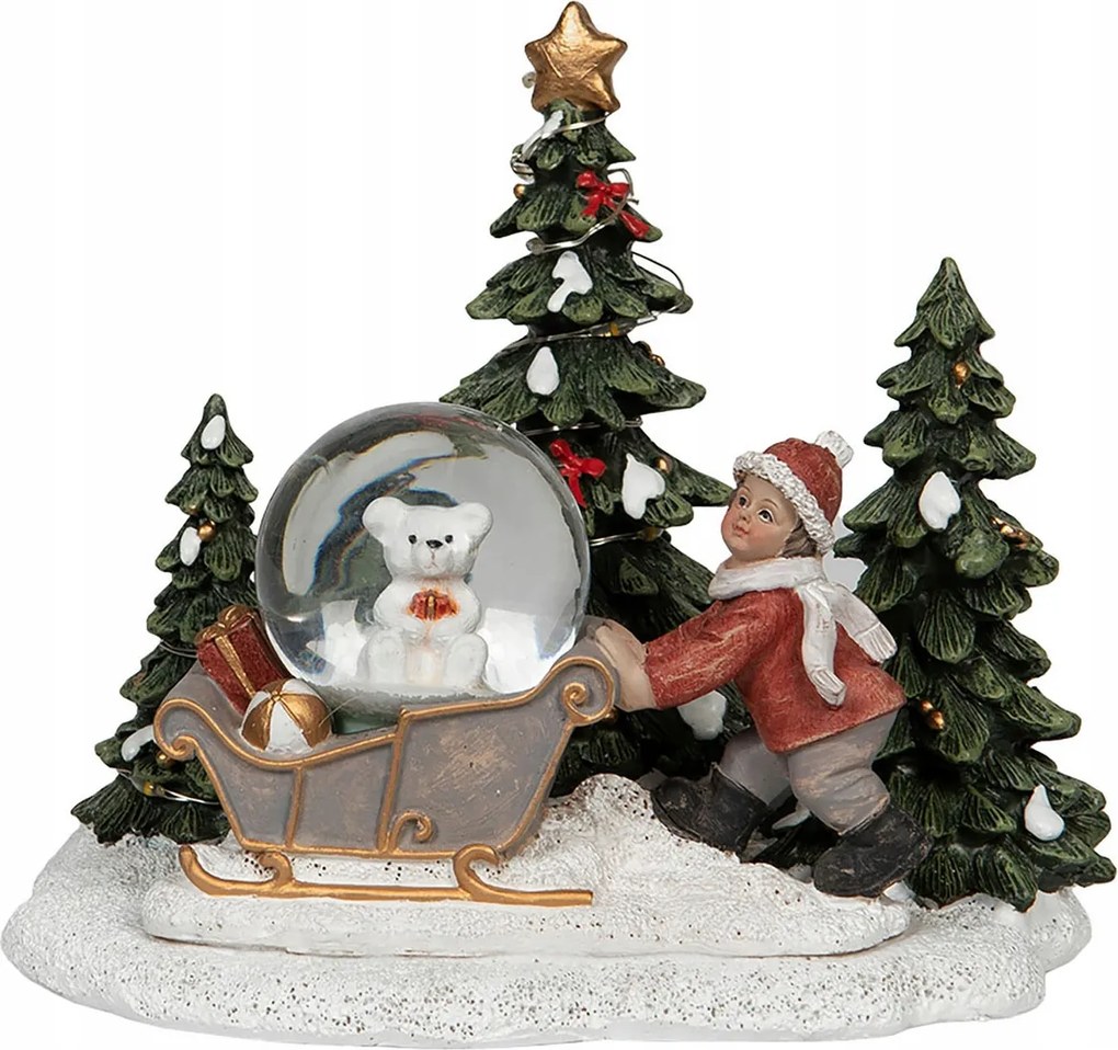 Üveg Hógömb Led Karácsonyi Maci Világító Karácsonyi Ajándék