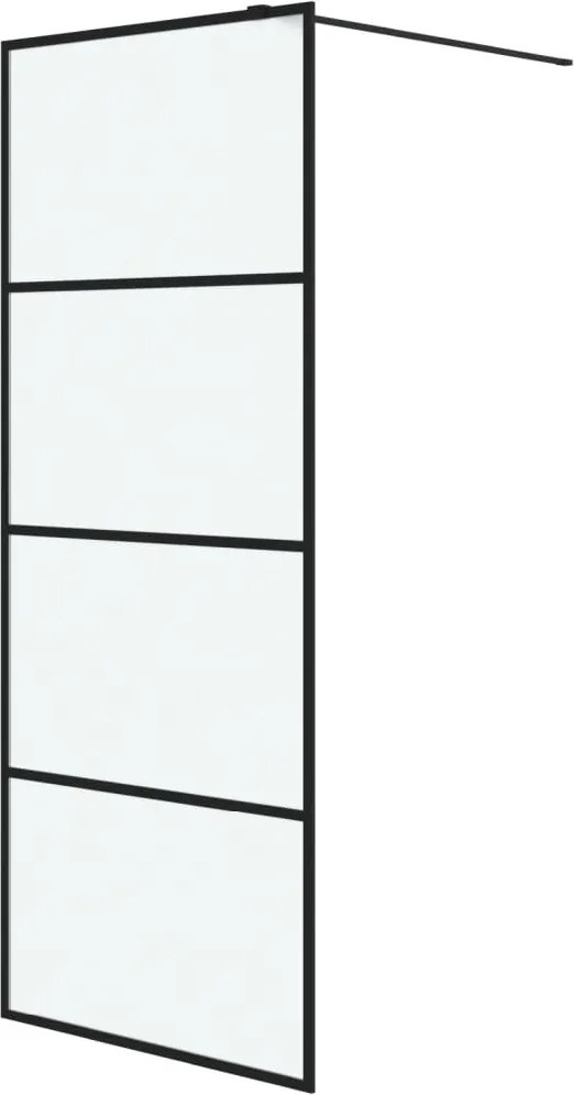 vidaXL fekete ESG tejüveg zuhanyfal küszöb nélküli zuhanyhoz 80x195 cm
