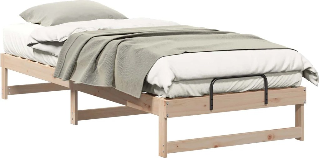 vidaXL Ágykeret Barna 80 x 220 cm Tömör fenyőfa