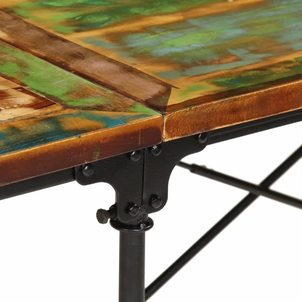 tömör újrahasznosított fa étkezőasztal 220 x 90 x 77 cm
