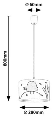 Rabalux 72069 - Gyerek csillár zsinóron FOWLY 1xE27/40W/230V