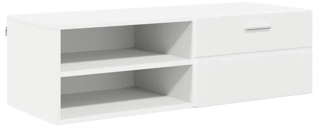 TV szekrény fiókkal polcokkal Fehér 100.5 x 39 x 30 cm Faanyag