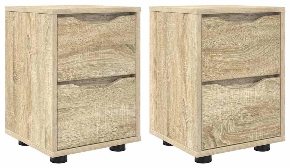 vidaXL Éjjeliszekrények 2 pcs Sonoma tölgy 30,5 x 30 x 43 cm Faanyag