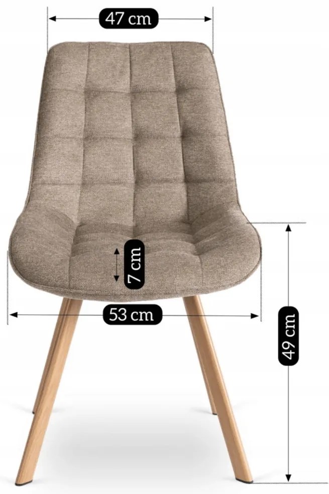 KATHY Kárpitozott Étkezőszék Sötét Bézs Színben