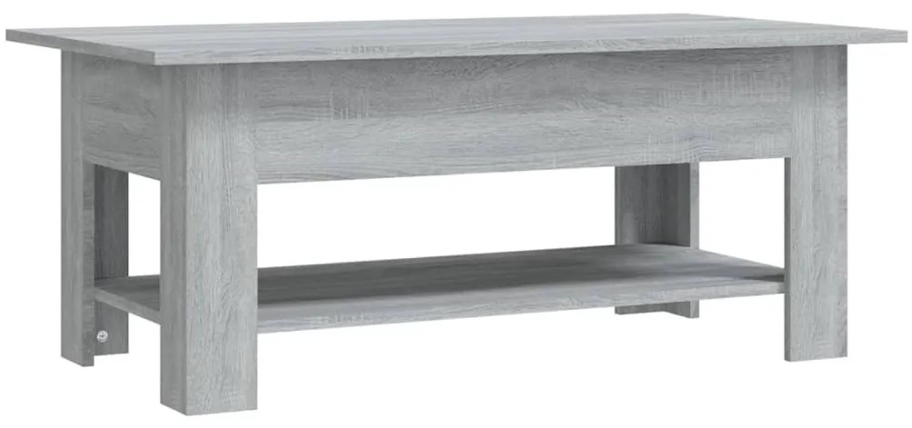 Szürke sonoma színű szerelt fa dohányzóasztal 102 x 55 x 42 cm