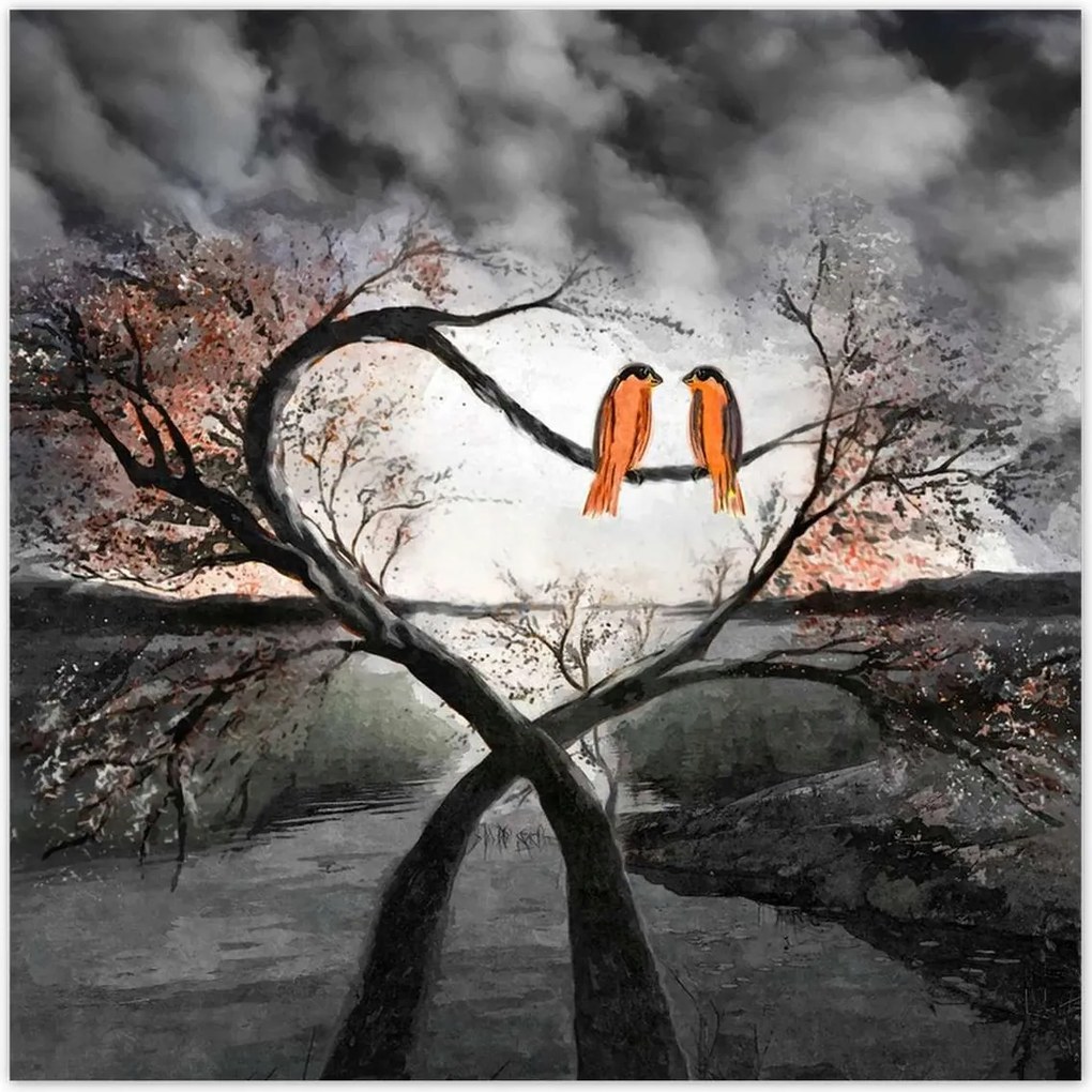 Poszterek 100x100 Összefont fák Szerelem