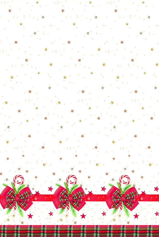 Karácsonyi Checked Bow papír asztalterítő 120x180 cm