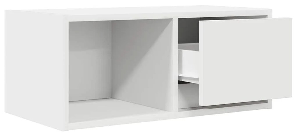 2 db fehér szerelt fa TV-szekrény 60x31x25,5 cm