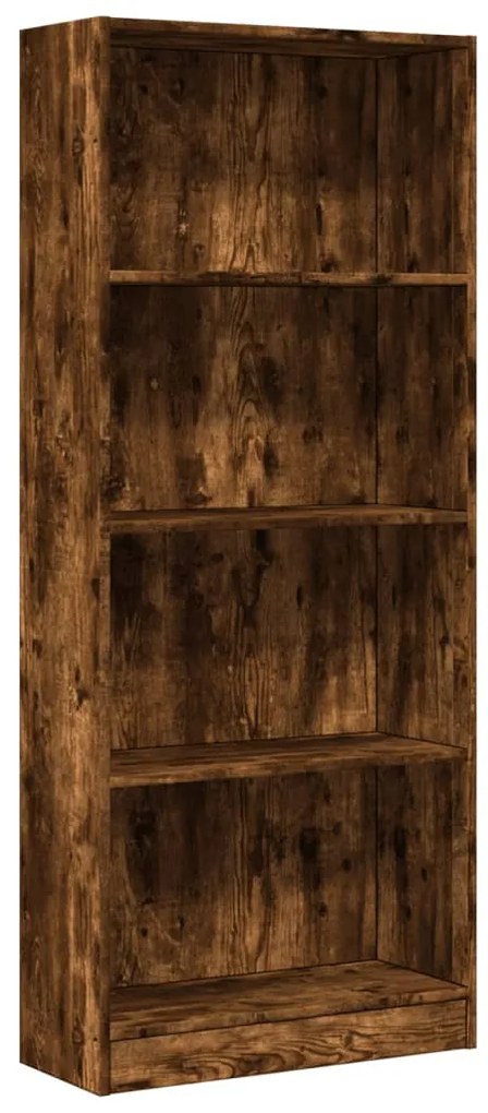 füstös tölgy színű szerelt fa könyvszekrény 60 x 24 x 143 cm