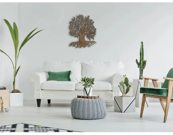 Li-Go 23673/DUB2 - LED fali dekoráció LED/10W/5V 20000 mAh 45x55 cm tölgy + távirányító