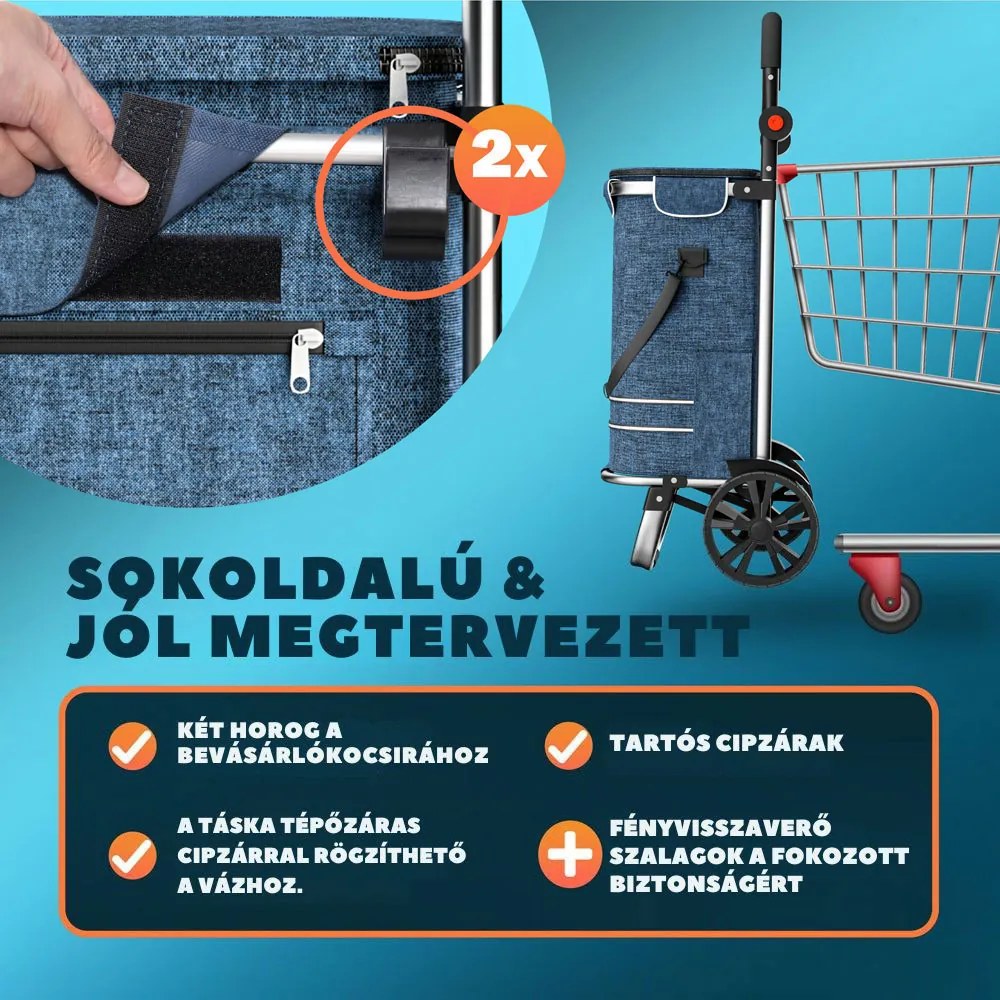 EASY bevásárlótáska kerekekkel, 50l, kék Jurhan