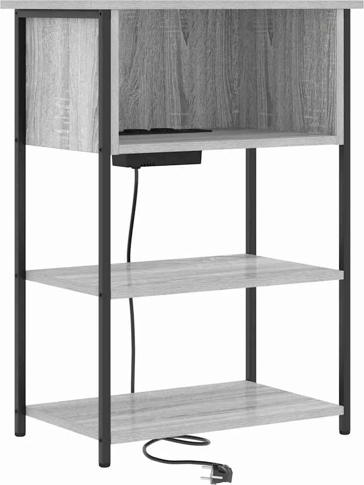 vidaXL Éjjeliszekrény Szürke Sonoma 55 x 31 x 76 cm Faanyag