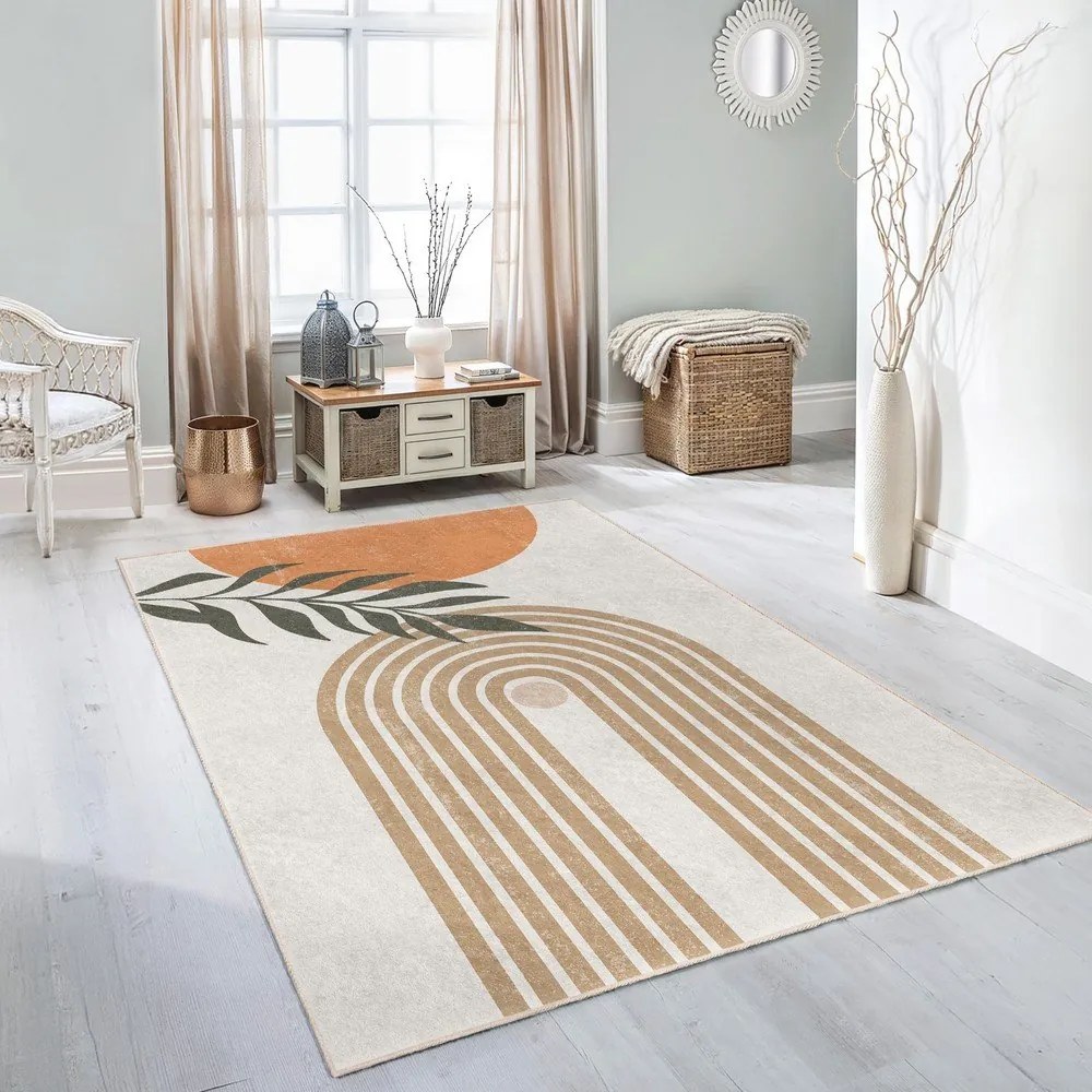 Krémszínű mosható futószőnyeg 80x200 cm Dot Arch – Mila Home