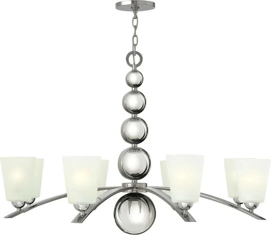 ELSTEAD HK-ZELDA8-PN ZELDA Glamour Csillár Fehér, Festett nikkelfény E27 IP20
