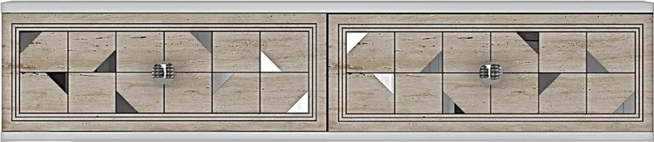 Moka 120 - White, Travertine, Silver