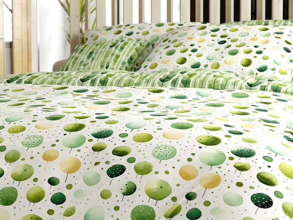Polipamut ágyneműhuzat GREEN TREES POLY zöld Ágyneműhuzat mérete: 70 x 90 cm | 140 x 220 cm