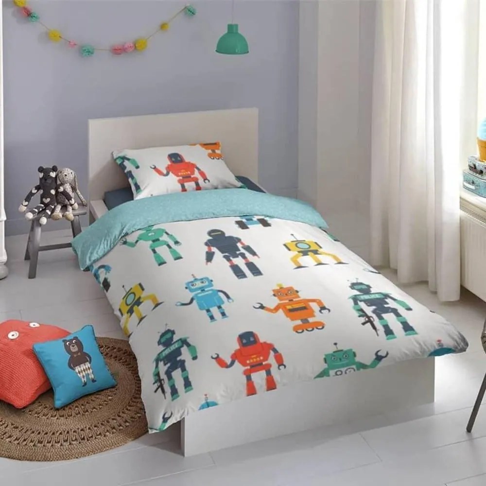 Robots gyermek pamut ágyneműhuzat garnitúra, 140 x 220 cm - Good Morning