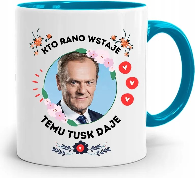 Donald Tusk Kék Bögre Platform Ajándék fényképes nyomtatással
