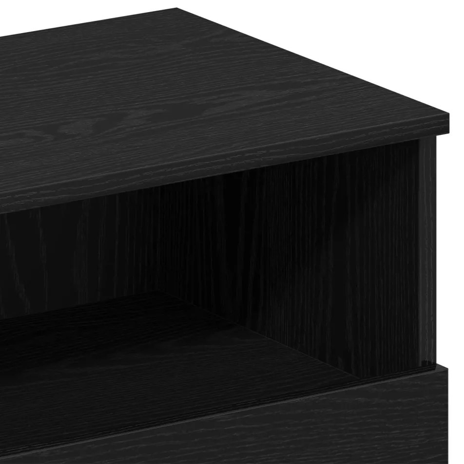 Éjjeli szekrények 2 db Fekete tölgy 40x35x65 cm Mérnöki fa