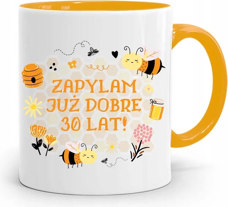 Születésnapra 30 30. 30-as Bögre Sárga Ajándék fényképes nyomattal