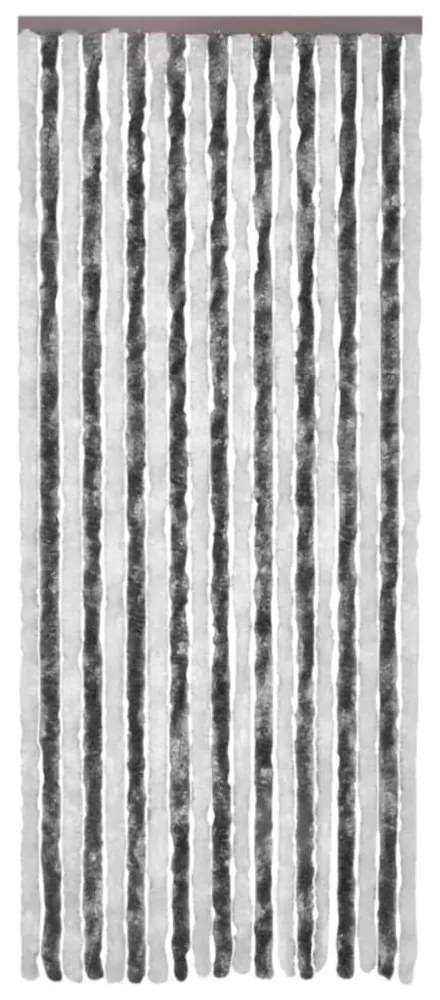 szürke és fehér zsenília rovarfüggöny 56 x 200 cm