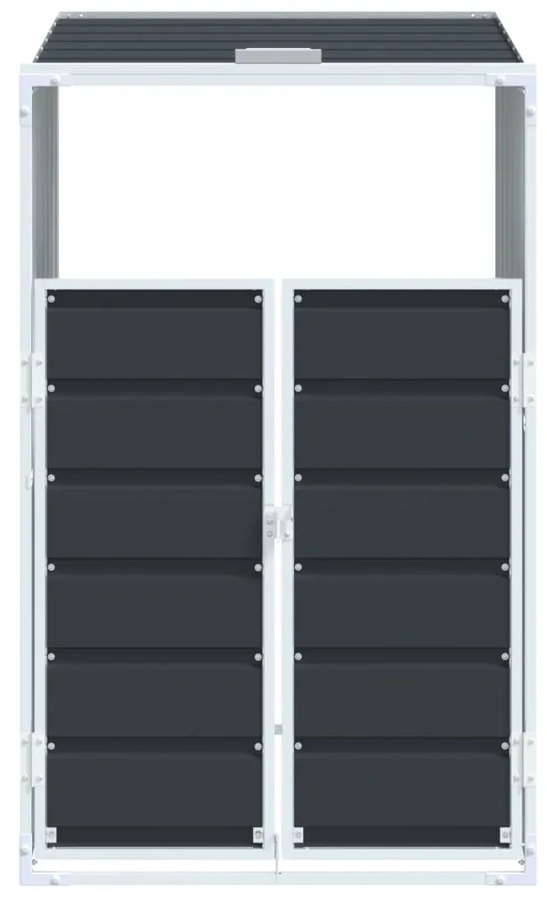 antracit acél kerekes szemetes tároló 1 szemeteskukához 72 x 81 x 115 cm