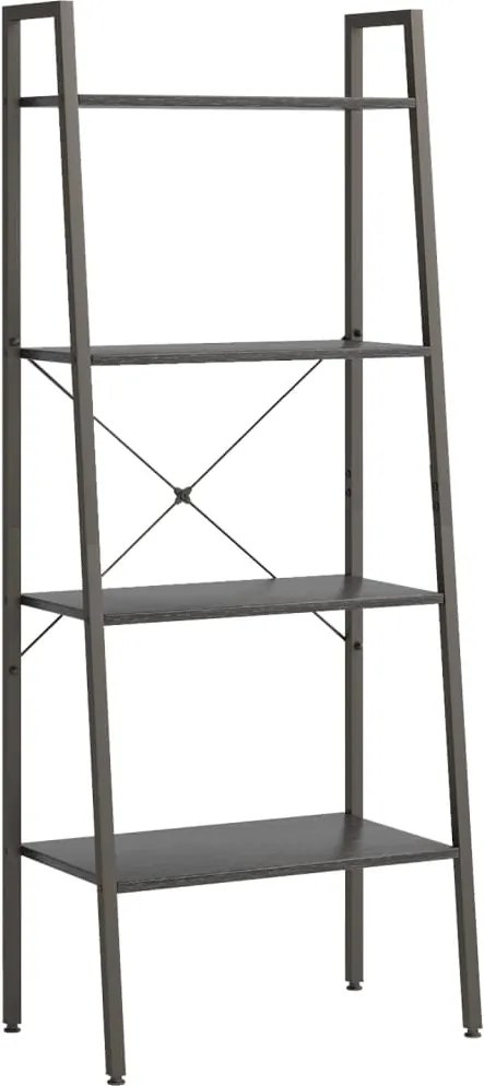 vidaXL 4 szintes fekete állópolc 56 x 35 x 140 cm